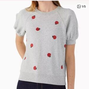 Kate Spade Apple Embroidered Pullover Size Medium NWT